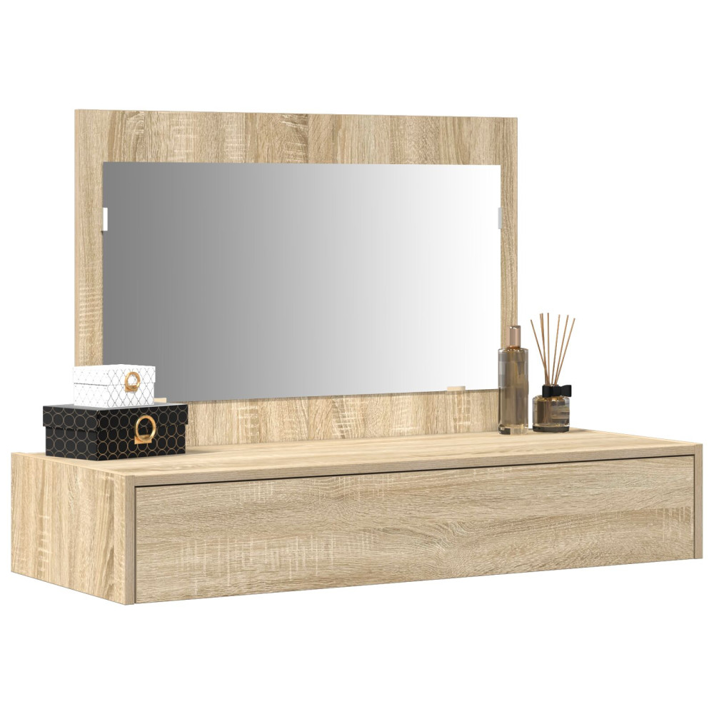 Produktbild för Smyckebord med låda Brun 100 x 40 x 70 cm Konstruerat trä