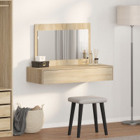 Produktbild för Smyckebord med låda Brun 100 x 40 x 70 cm Konstruerat trä