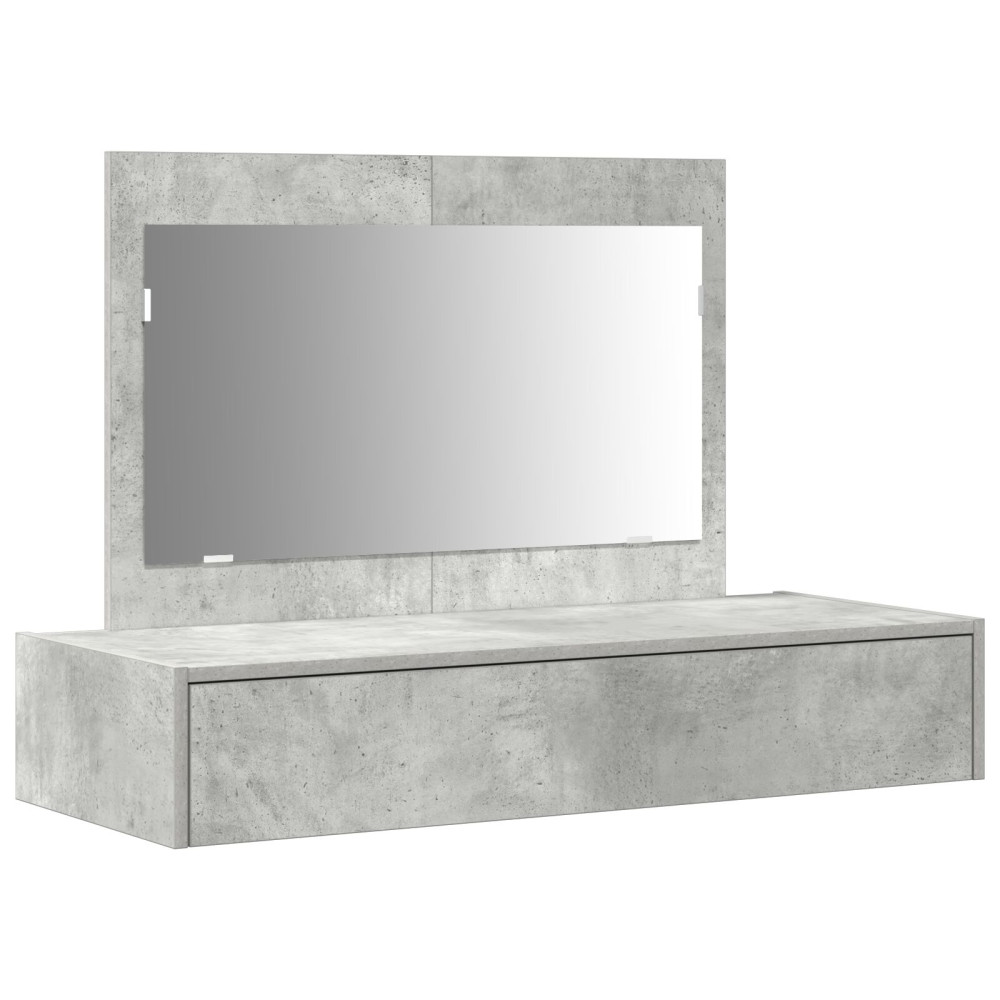 Produktbild för Smyckebord med låda Grå 100 x 40 x 70 cm Konstruerat trä