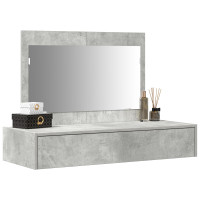 Produktbild för Smyckebord med låda Grå 100 x 40 x 70 cm Konstruerat trä