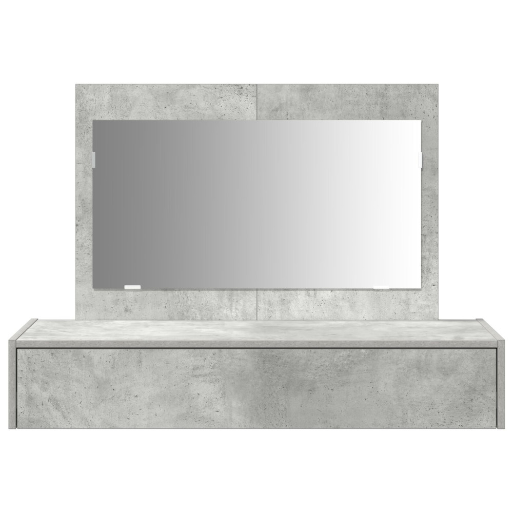 Produktbild för Smyckebord med låda Grå 100 x 40 x 70 cm Konstruerat trä
