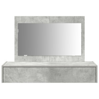 Produktbild för Smyckebord med låda Grå 100 x 40 x 70 cm Konstruerat trä