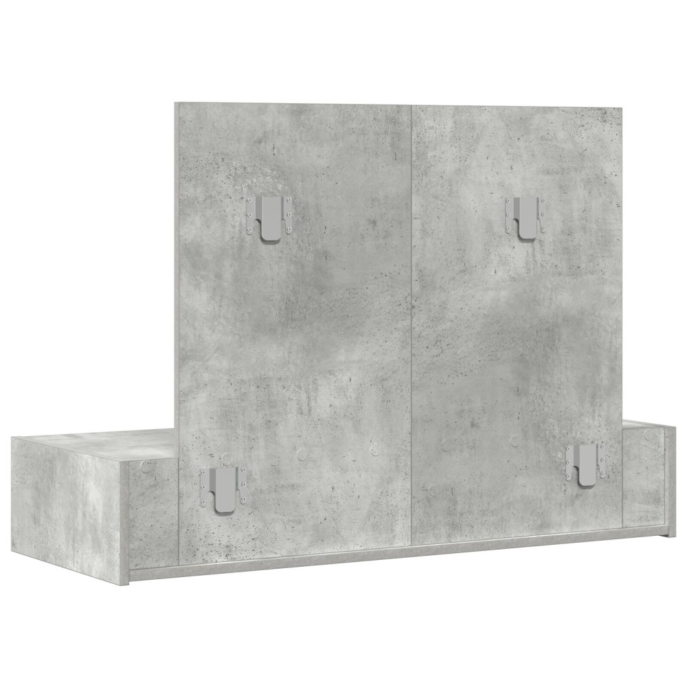 Produktbild för Smyckebord med låda Grå 100 x 40 x 70 cm Konstruerat trä