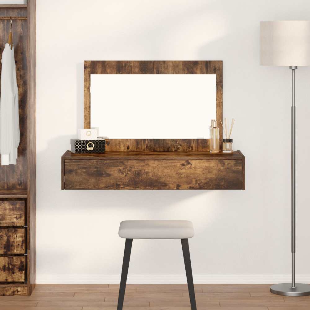 Produktbild för Smyckebord med låda Brun 100 x 40 x 70 cm Konstruerat trä
