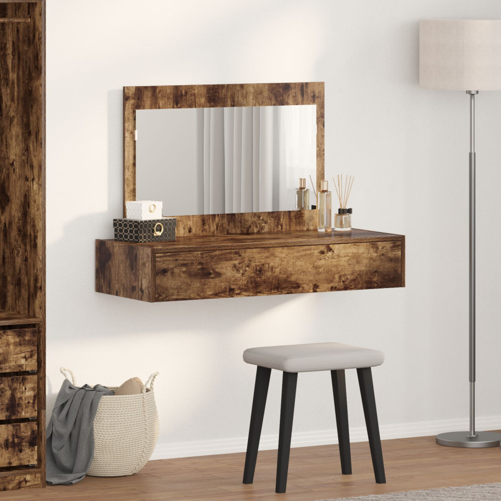Produktbild för Smyckebord med låda Brun 100 x 40 x 70 cm Konstruerat trä