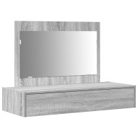 Produktbild för Smyckebord med låda Grå 100 x 40 x 70 cm Konstruerat trä