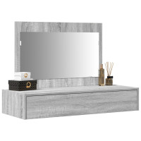 Produktbild för Smyckebord med låda Grå 100 x 40 x 70 cm Konstruerat trä