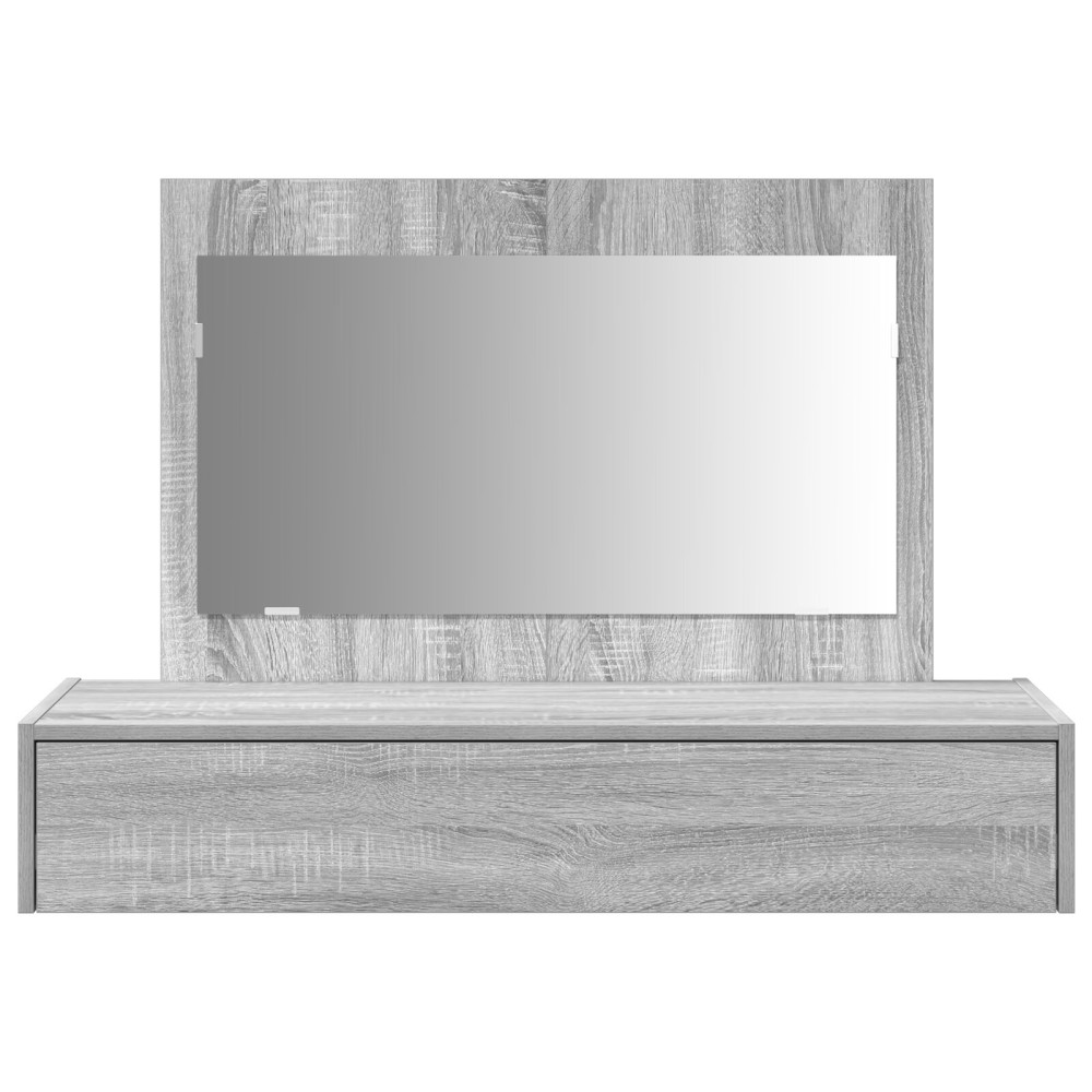 Produktbild för Smyckebord med låda Grå 100 x 40 x 70 cm Konstruerat trä