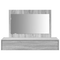 Produktbild för Smyckebord med låda Grå 100 x 40 x 70 cm Konstruerat trä