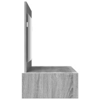 Produktbild för Smyckebord med låda Grå 100 x 40 x 70 cm Konstruerat trä