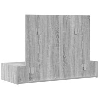 Produktbild för Smyckebord med låda Grå 100 x 40 x 70 cm Konstruerat trä