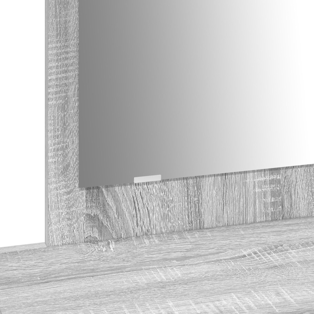 Produktbild för Smyckebord med låda Grå 100 x 40 x 70 cm Konstruerat trä