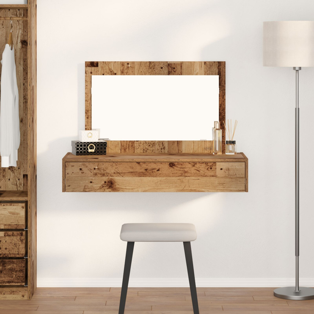 Produktbild för Smyckebord med låda Brun 100 x 40 x 70 cm Konstruerat trä
