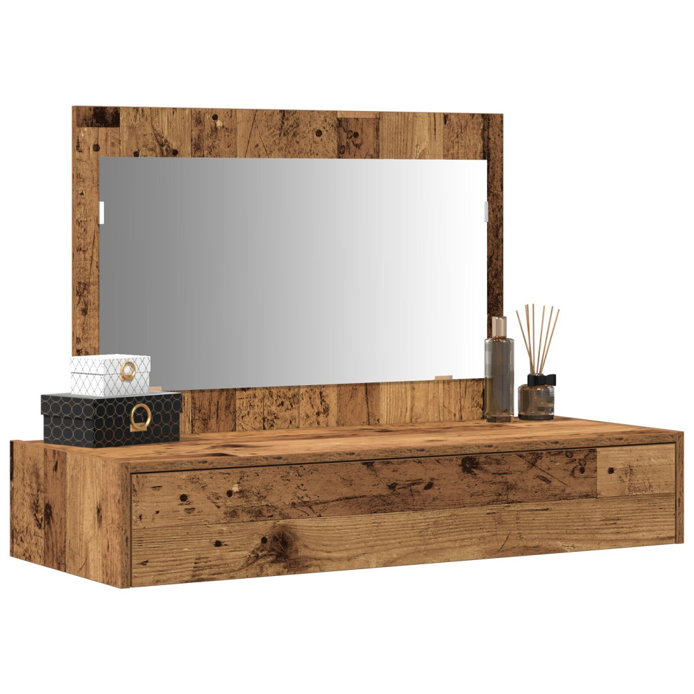 Produktbild för Smyckebord med låda Brun 100 x 40 x 70 cm Konstruerat trä