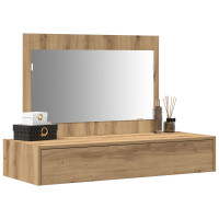 Produktbild för Smyckebord med låda Brun 100 x 40 x 70 cm Konstruerat trä