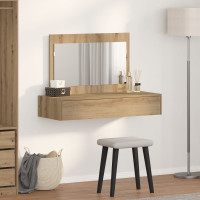 Produktbild för Smyckebord med låda Brun 100 x 40 x 70 cm Konstruerat trä