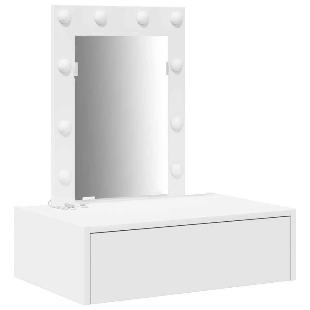 Produktbild för Smyckebord med låda Vit 60 x 40 x 70 cm Konstruerat trä
