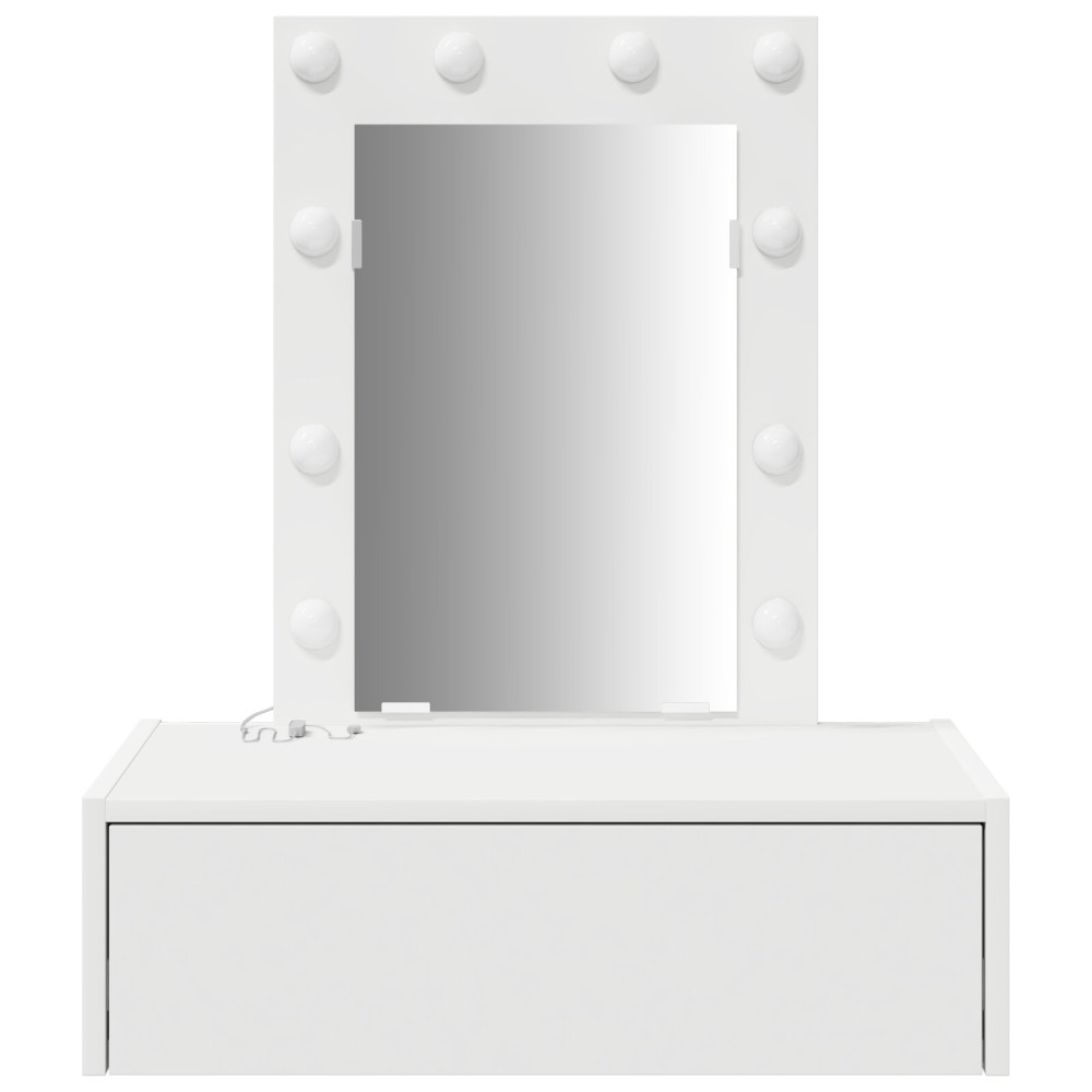 Produktbild för Smyckebord med låda Vit 60 x 40 x 70 cm Konstruerat trä