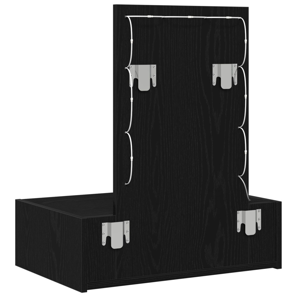 Produktbild för Smyckebord med låda Svart 60 x 40 x 70 cm Konstruerat trä