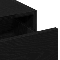 Produktbild för Smyckebord med låda Svart 60 x 40 x 70 cm Konstruerat trä