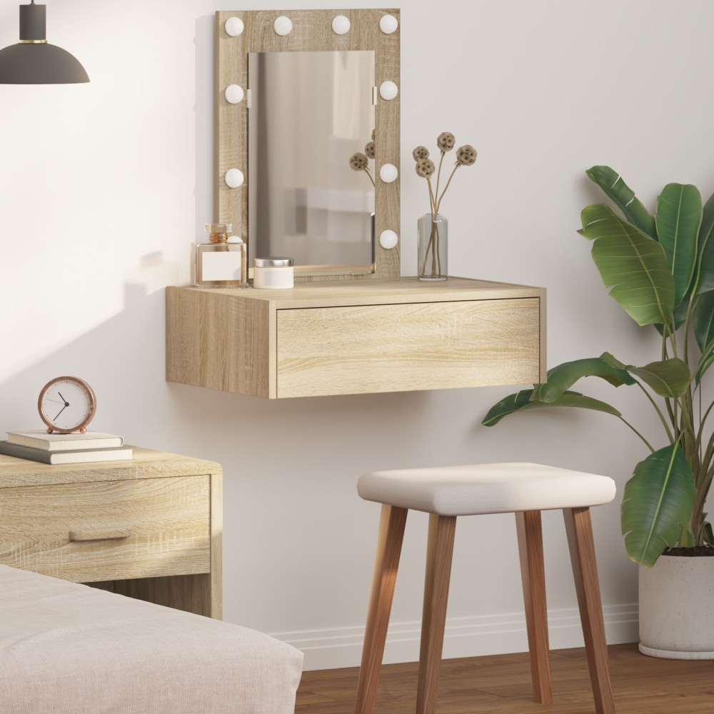 Produktbild för Smyckebord med låda Brun 60 x 40 x 70 cm Konstruerat trä