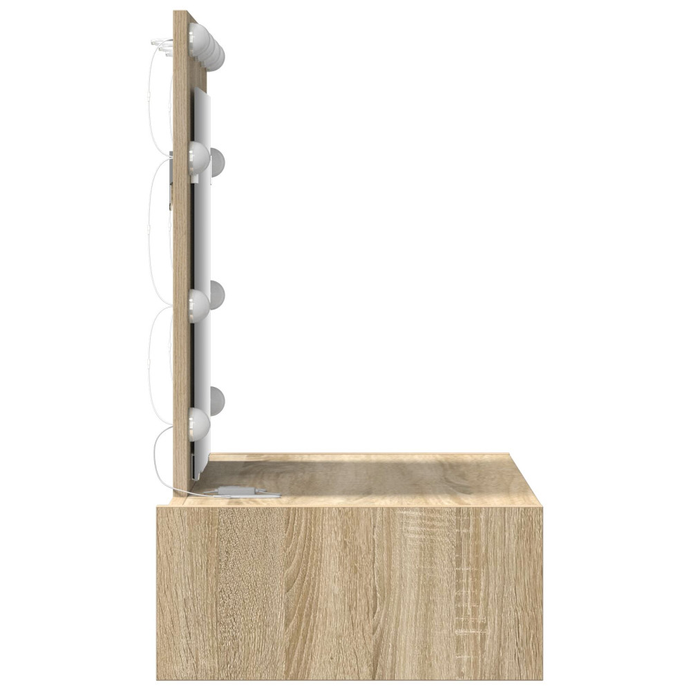 Produktbild för Smyckebord med låda Brun 60 x 40 x 70 cm Konstruerat trä