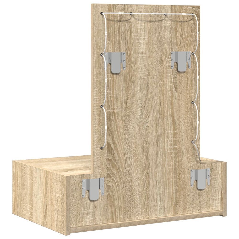 Produktbild för Smyckebord med låda Brun 60 x 40 x 70 cm Konstruerat trä