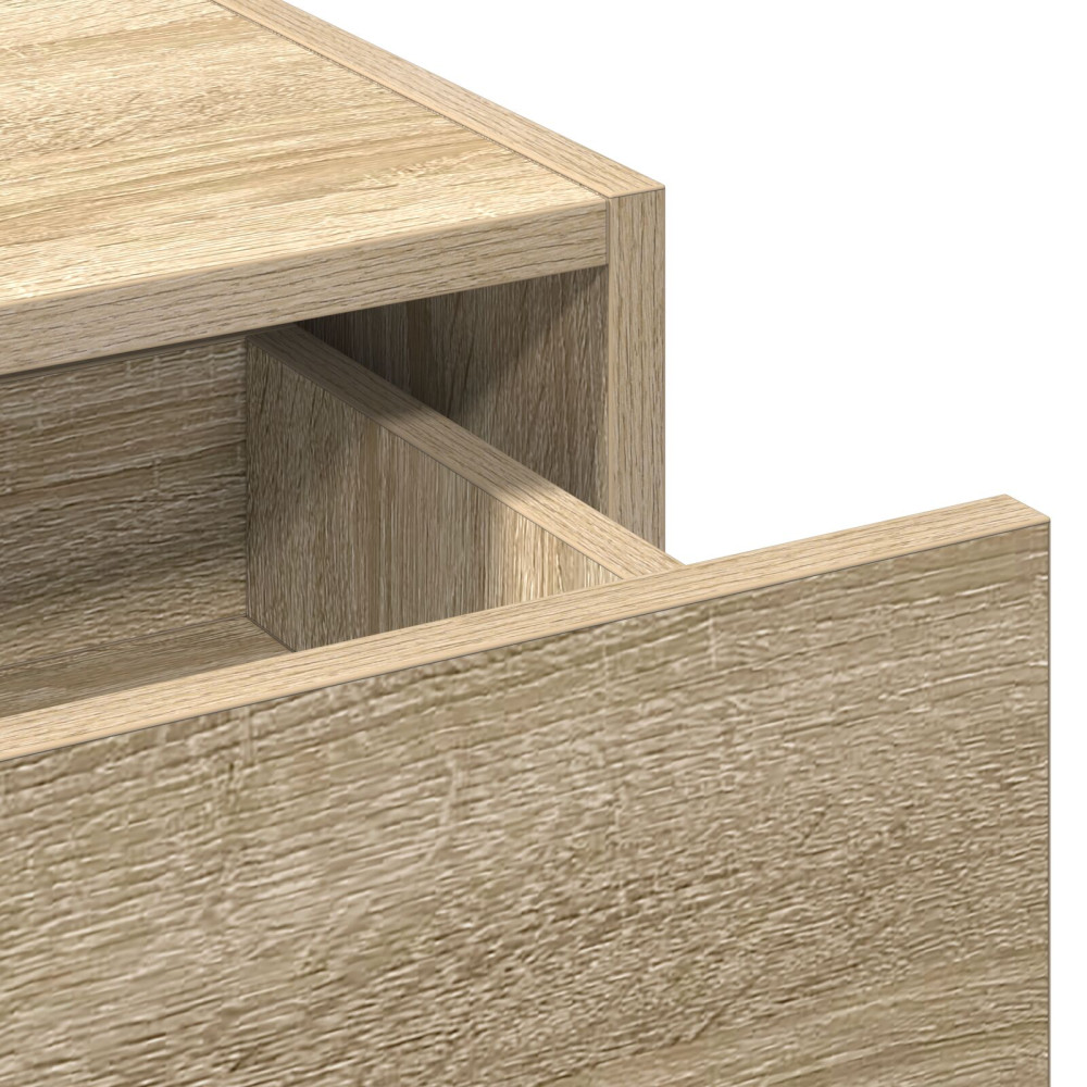 Produktbild för Smyckebord med låda Brun 60 x 40 x 70 cm Konstruerat trä