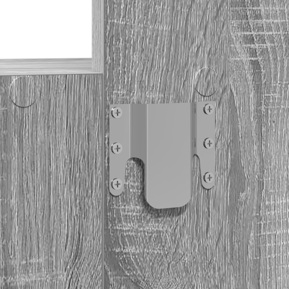 Produktbild för Smyckebord med låda Grå 60 x 40 x 70 cm Konstruerat trä