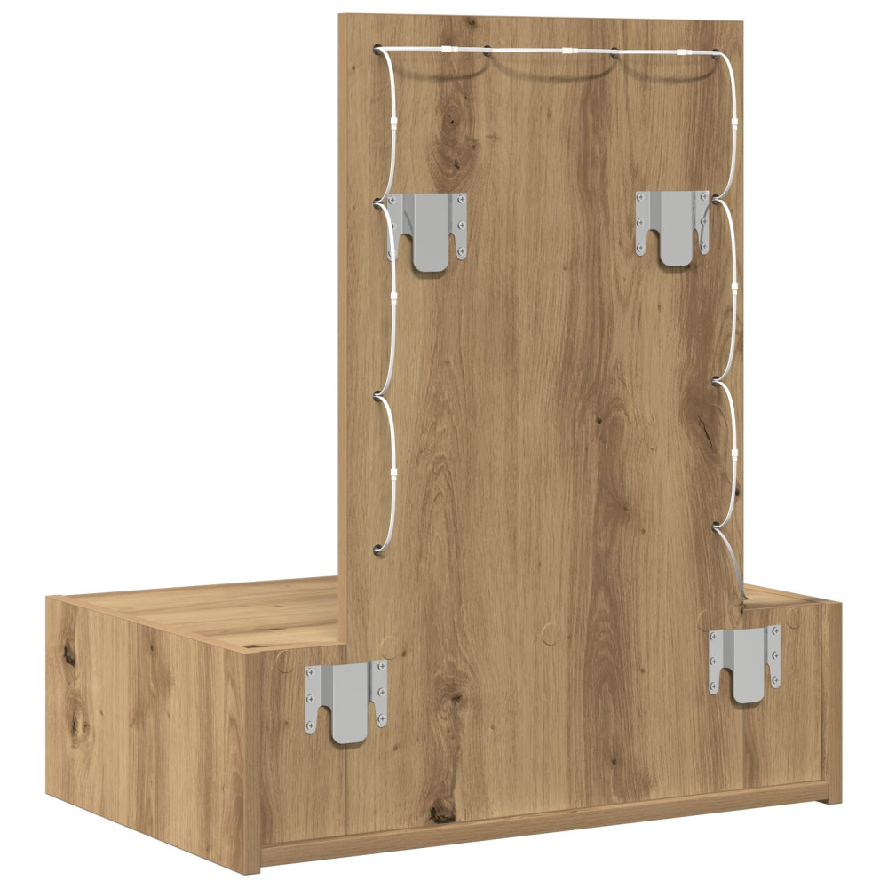 Produktbild för Smyckebord med låda Brun 60 x 40 x 70 cm Konstruerat trä