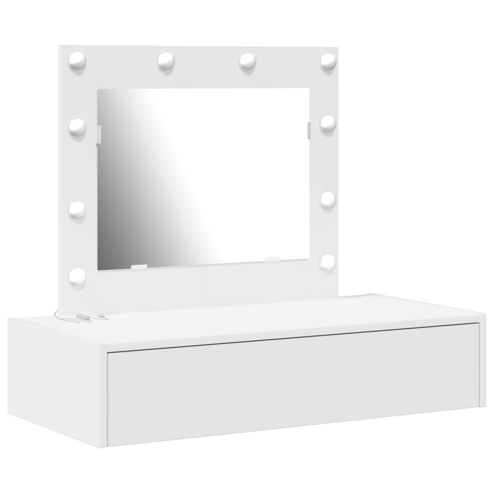 Produktbild för Smyckebord med låda Vit 83 x 40 x 70 cm Konstruerat trä