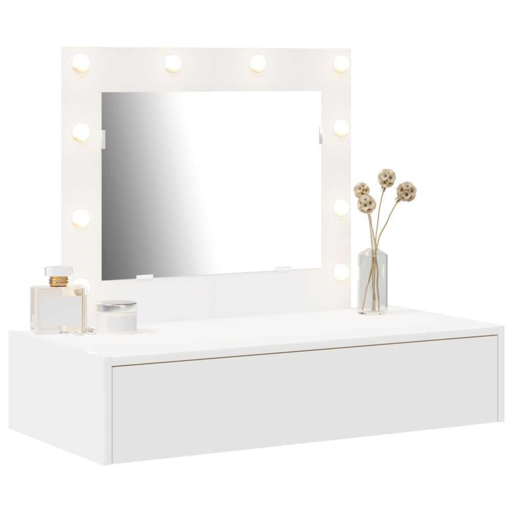 Produktbild för Smyckebord med låda Vit 83 x 40 x 70 cm Konstruerat trä