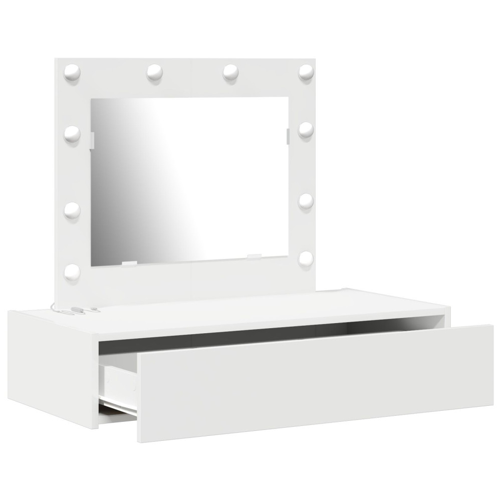 Produktbild för Smyckebord med låda Vit 83 x 40 x 70 cm Konstruerat trä