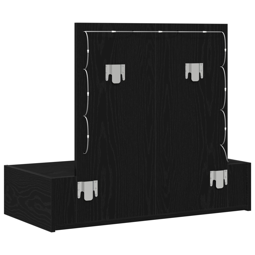 Produktbild för Smyckebord med låda Svart 83 x 40 x 70 cm Konstruerat trä
