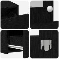 Produktbild för Smyckebord med låda Svart 83 x 40 x 70 cm Konstruerat trä