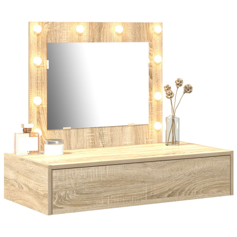 Produktbild för Smyckebord med låda Brun 83 x 40 x 70 cm Konstruerat trä