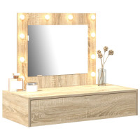 Produktbild för Smyckebord med låda Brun 83 x 40 x 70 cm Konstruerat trä