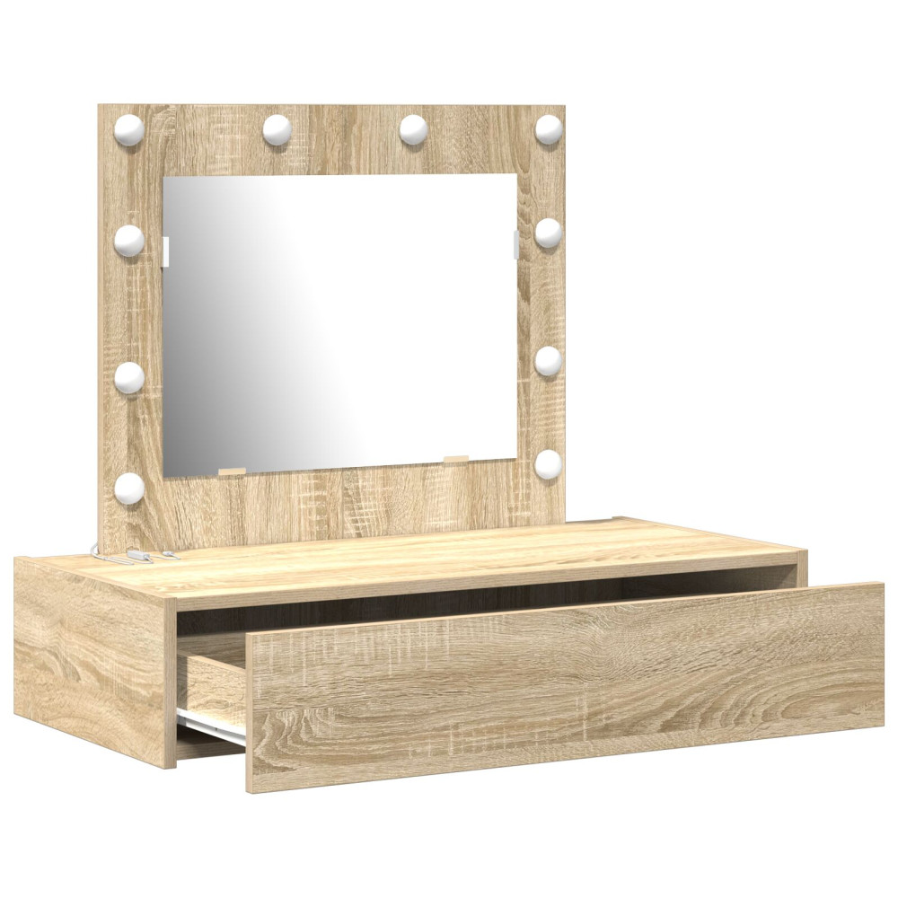 Produktbild för Smyckebord med låda Brun 83 x 40 x 70 cm Konstruerat trä