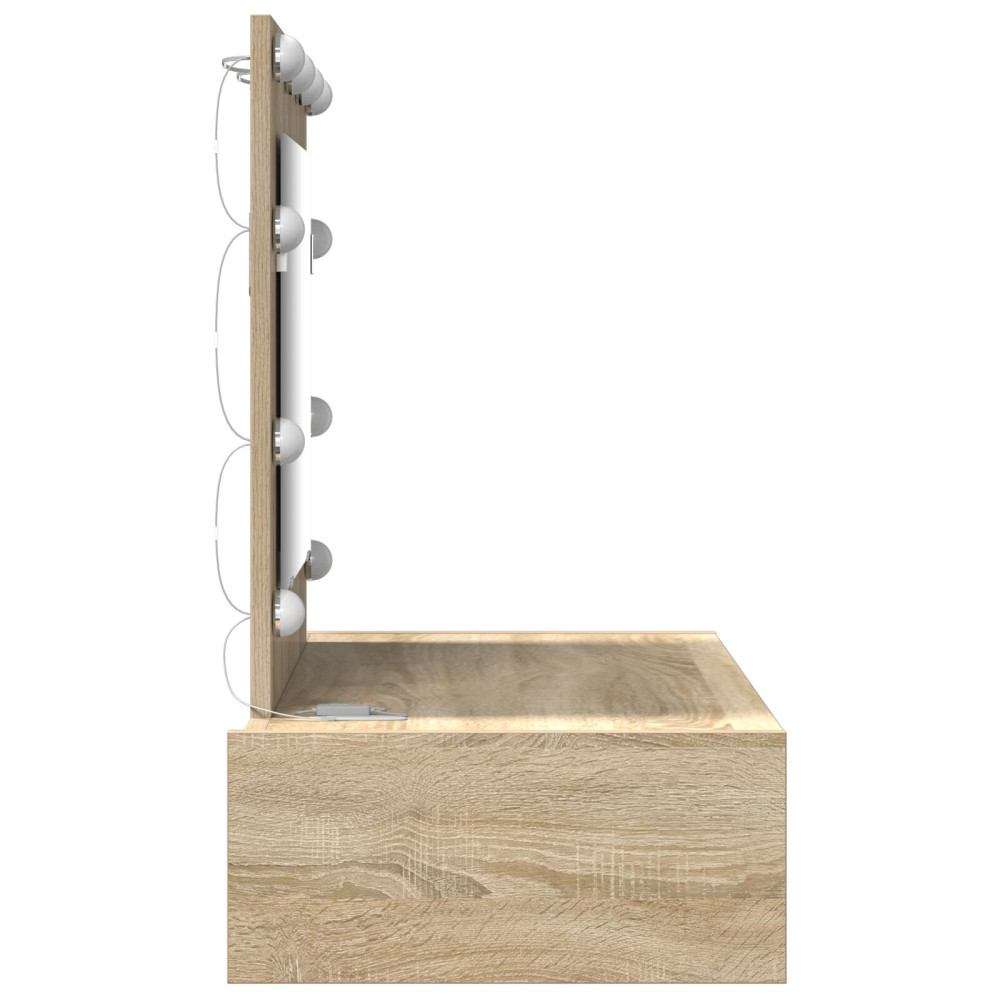 Produktbild för Smyckebord med låda Brun 83 x 40 x 70 cm Konstruerat trä