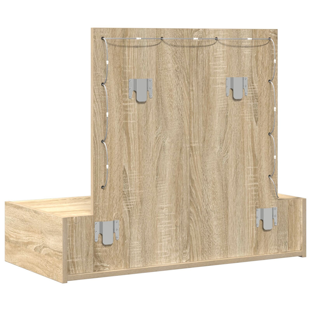Produktbild för Smyckebord med låda Brun 83 x 40 x 70 cm Konstruerat trä