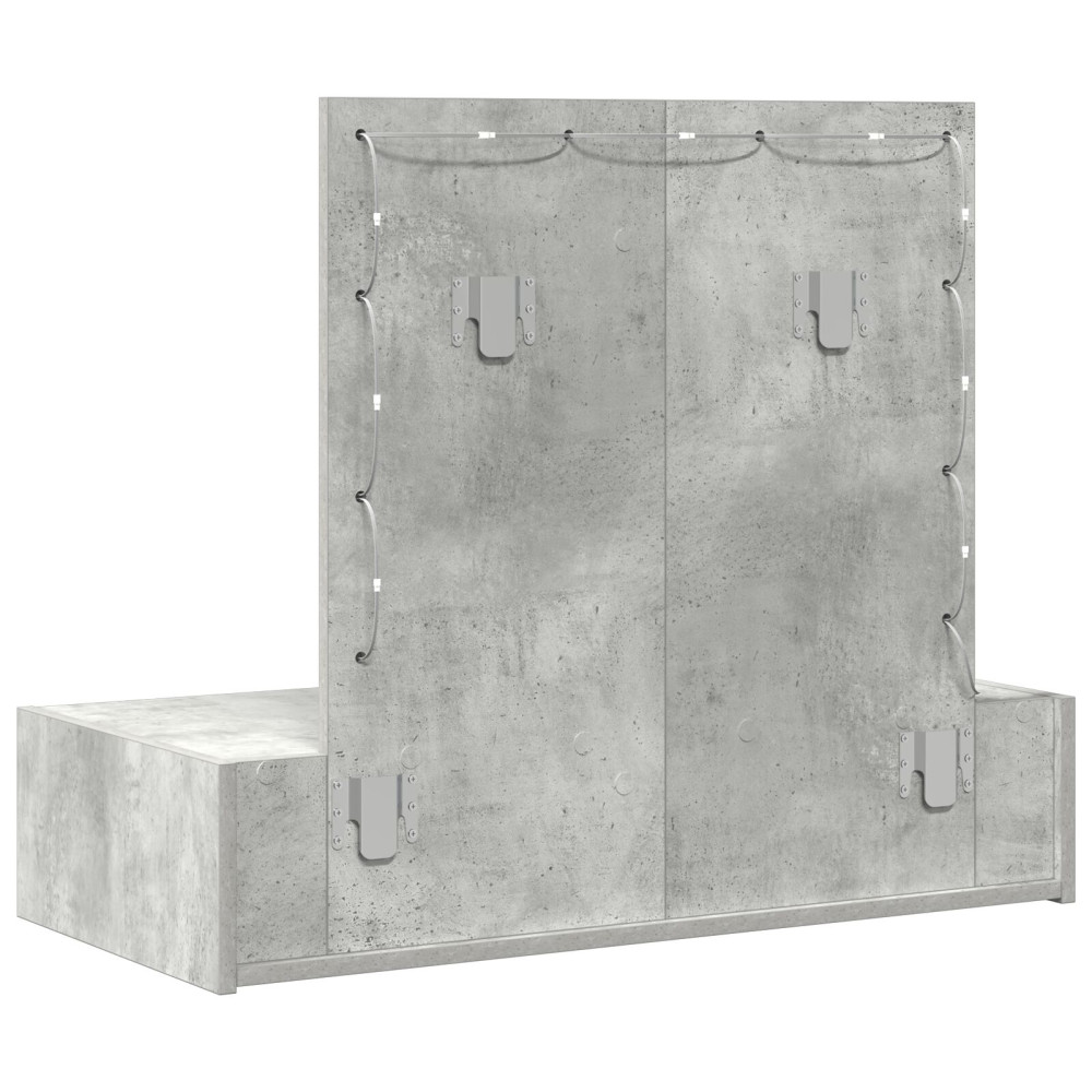 Produktbild för Smyckebord med låda Grå 83 x 40 x 70 cm Konstruerat trä