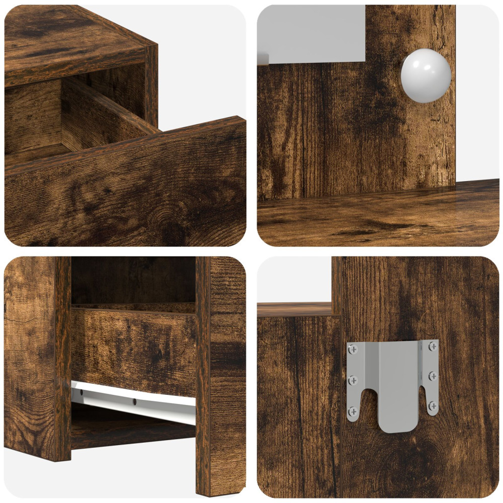 Produktbild för Smyckebord med låda Brun 83 x 40 x 70 cm Konstruerat trä