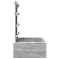 Produktbild för Smyckebord med låda Grå 83 x 40 x 70 cm Konstruerat trä
