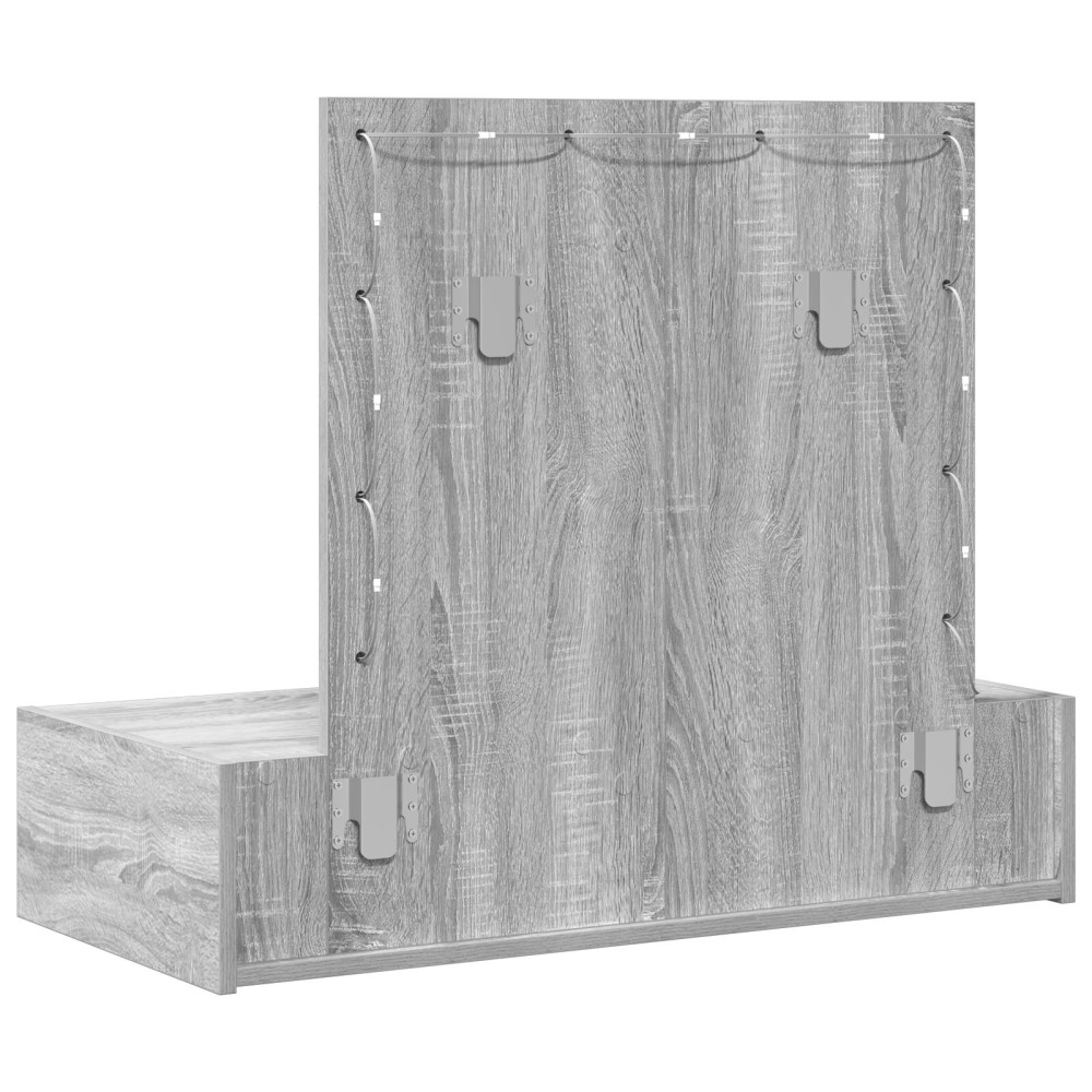 Produktbild för Smyckebord med låda Grå 83 x 40 x 70 cm Konstruerat trä