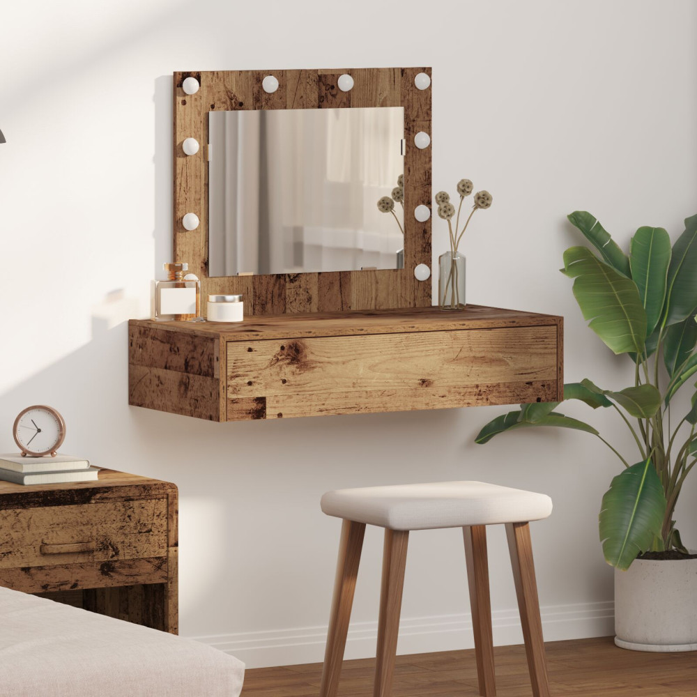 Produktbild för Smyckebord med låda Brun 83 x 40 x 70 cm Konstruerat trä