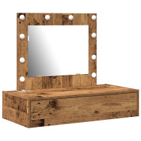Produktbild för Smyckebord med låda Brun 83 x 40 x 70 cm Konstruerat trä