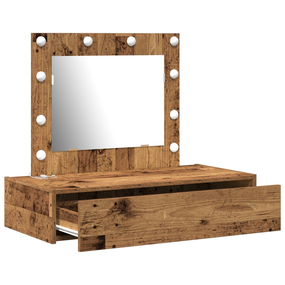 Produktbild för Smyckebord med låda Brun 83 x 40 x 70 cm Konstruerat trä