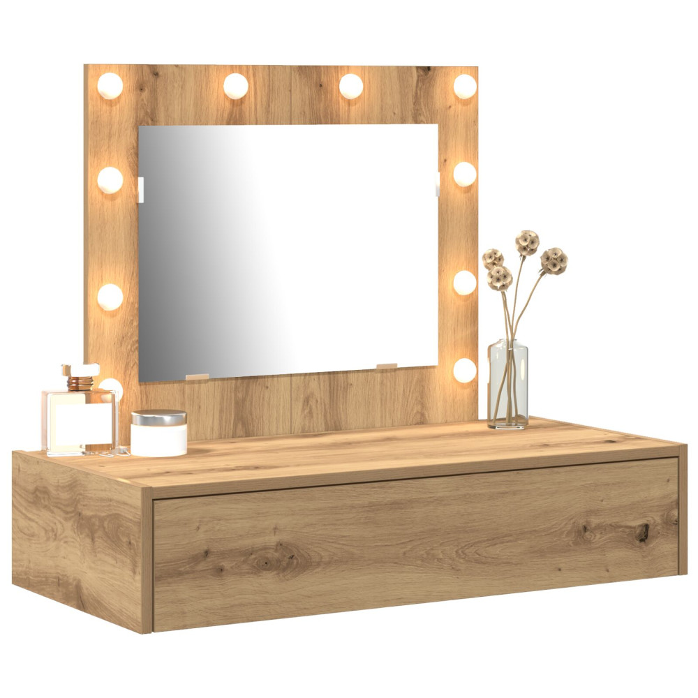 Produktbild för Smyckebord med låda Brun 83 x 40 x 70 cm Konstruerat trä