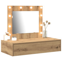 Produktbild för Smyckebord med låda Brun 83 x 40 x 70 cm Konstruerat trä