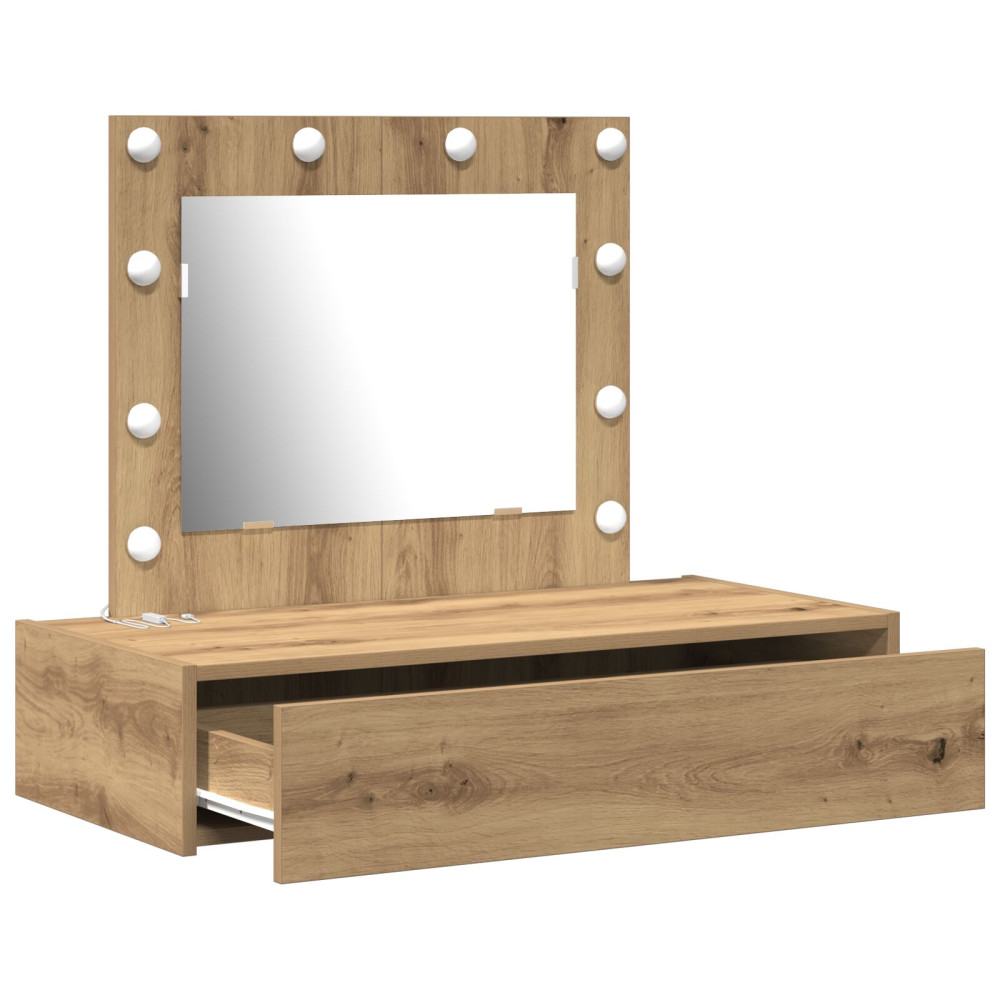 Produktbild för Smyckebord med låda Brun 83 x 40 x 70 cm Konstruerat trä